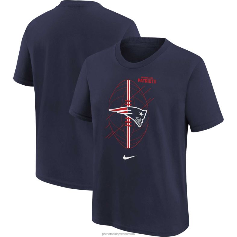 Patriots Jersey Dzieci granatowy t-shirt z logo Nike dla dzieci w wieku przedszkolnym odzież 6RBB3123