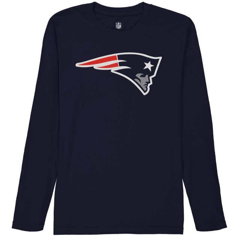 Patriots Jersey Dzieci koszulka z długim rękawem z logo zespołu - granatowa odzież 6RBB3118