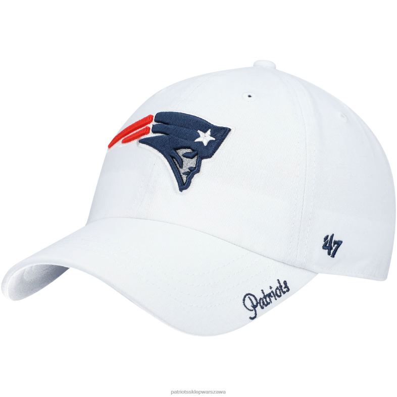 Patriots Jersey kobiety 47 – Biała regulowana czapka z logo Miata Clean Up Akcesoria 6RBB2257