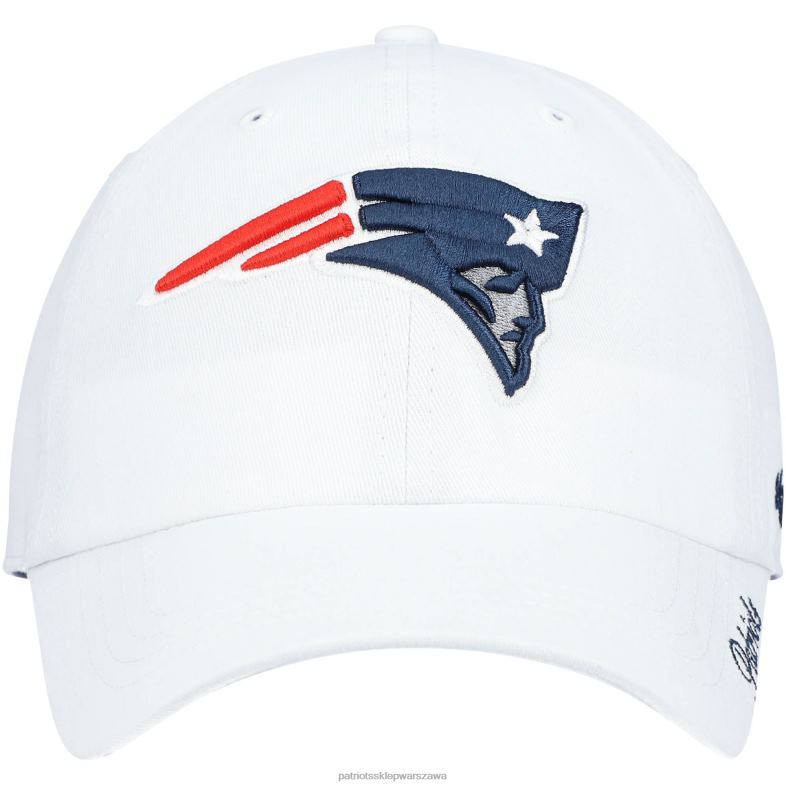 Patriots Jersey kobiety 47 – Biała regulowana czapka z logo Miata Clean Up Akcesoria 6RBB2257