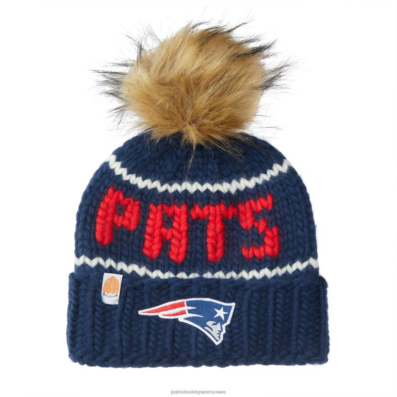 Patriots Jersey kobiety Cholera, że ​​robię na drutach granatową czapkę z mankietem i pomponem z logo Akcesoria 6RBB2305