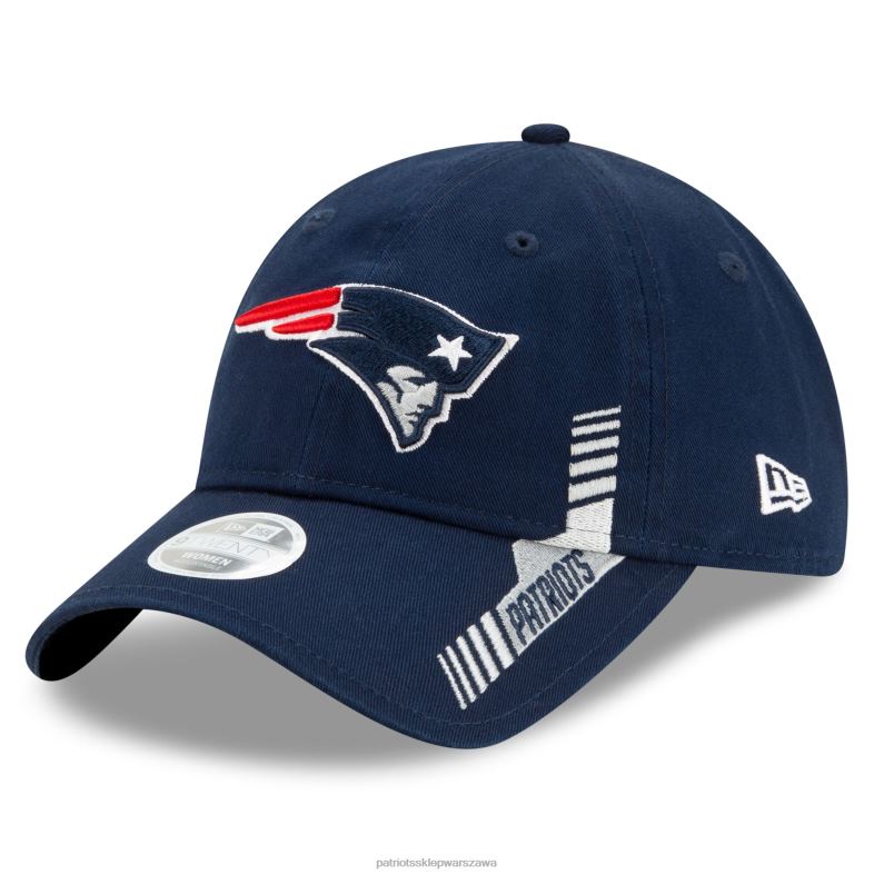 Patriots Jersey kobiety New Era Navy 2021 nfl sideline home 9twenty regulowana czapka Akcesoria 6RBB2297