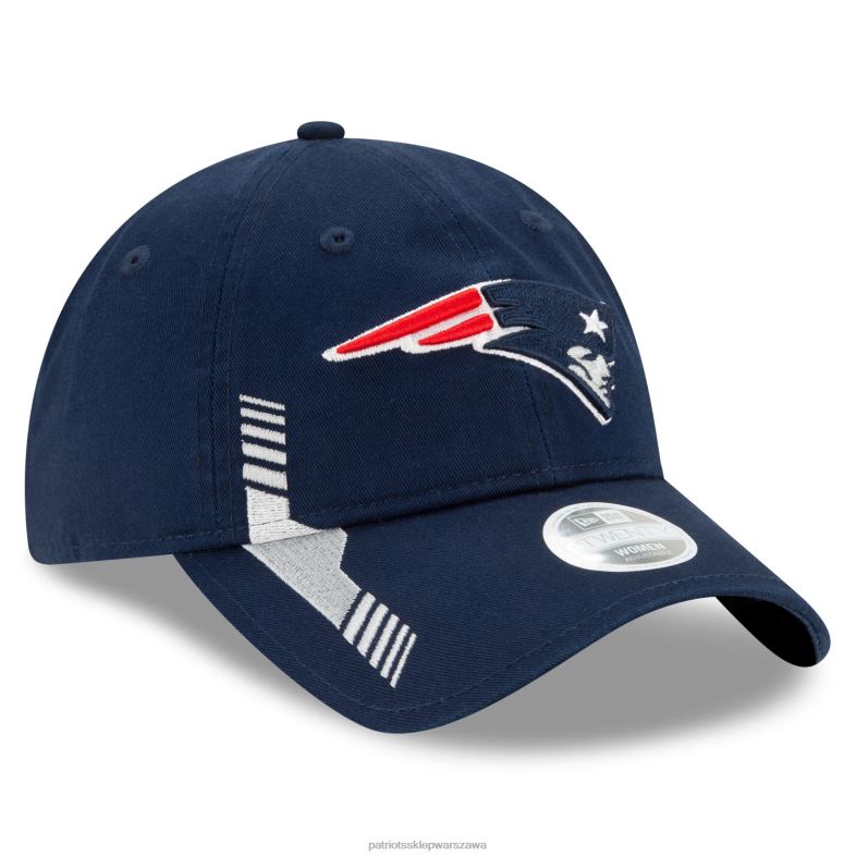 Patriots Jersey kobiety New Era Navy 2021 nfl sideline home 9twenty regulowana czapka Akcesoria 6RBB2297