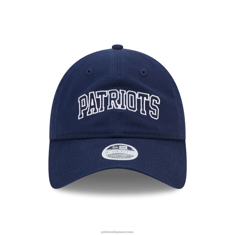 Patriots Jersey kobiety New Era Navy Collegiate 9twenty regulowana czapka Akcesoria 6RBB2304