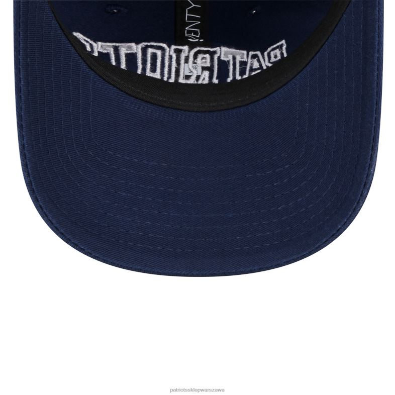 Patriots Jersey kobiety New Era Navy Collegiate 9twenty regulowana czapka Akcesoria 6RBB2304