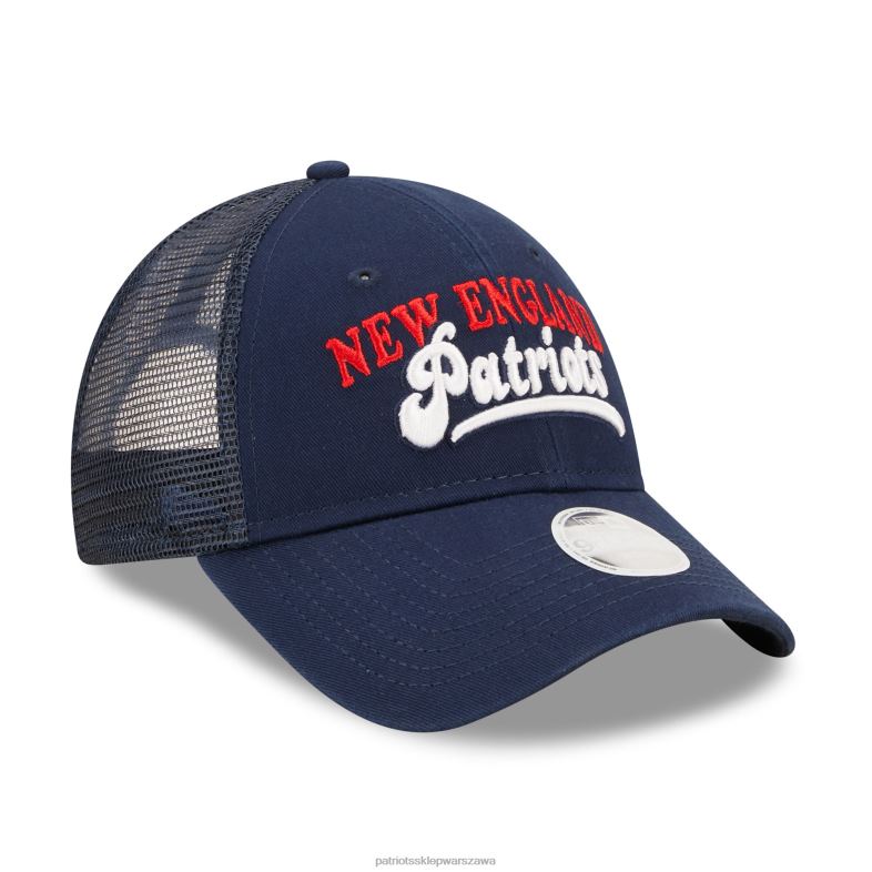 Patriots Jersey kobiety New Era Navy Team Trucker 9forty czapka typu snapback Akcesoria 6RBB2298