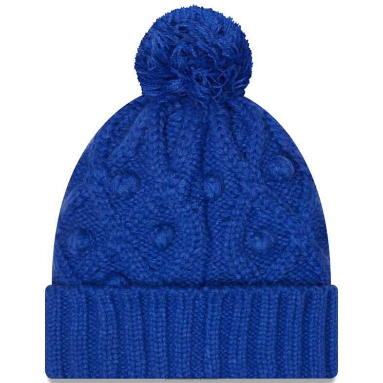 Patriots Jersey kobiety New Era Royal Toasty dzianinowa czapka z pomponem Akcesoria 6RBB2296