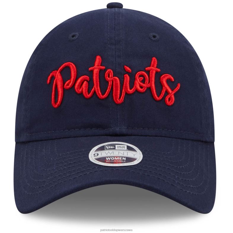 Patriots Jersey kobiety Nowa era Navy script 9twenty regulowana czapka Akcesoria 6RBB2265