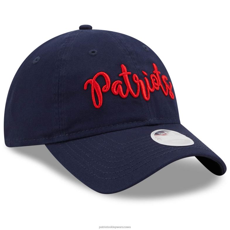 Patriots Jersey kobiety Nowa era Navy script 9twenty regulowana czapka Akcesoria 6RBB2265