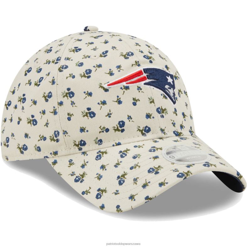 Patriots Jersey kobiety Regulowana czapka New Era w kremowe kwiatki 9twenty Akcesoria 6RBB2275