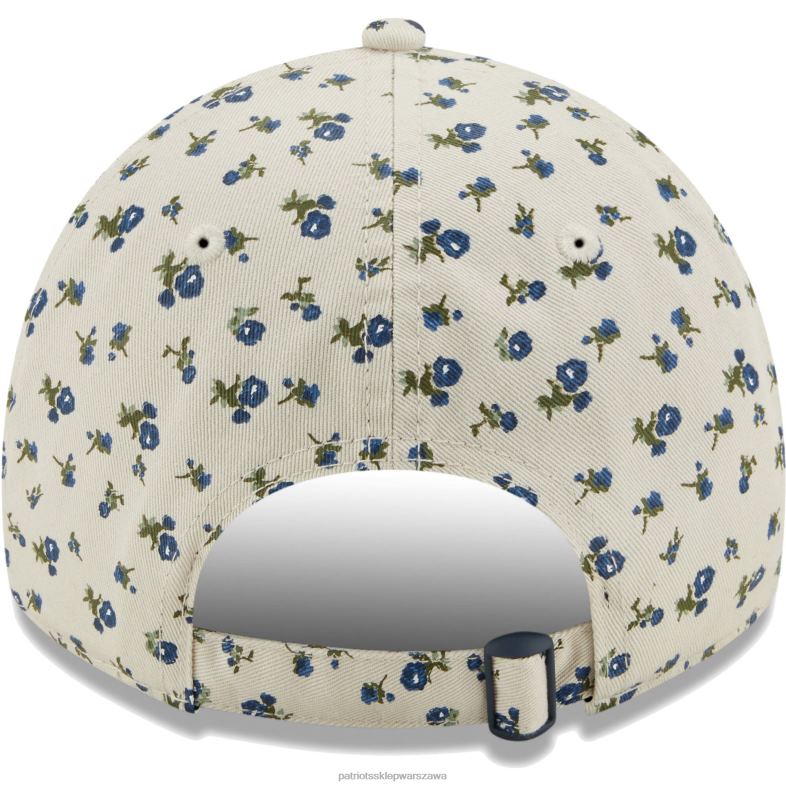 Patriots Jersey kobiety Regulowana czapka New Era w kremowe kwiatki 9twenty Akcesoria 6RBB2275