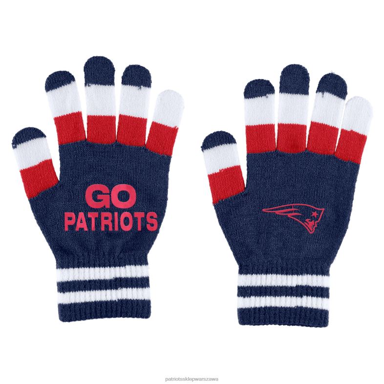 Patriots Jersey kobiety wear by erin andrews zestaw szalik w paski i rękawiczki Akcesoria 6RBB2194