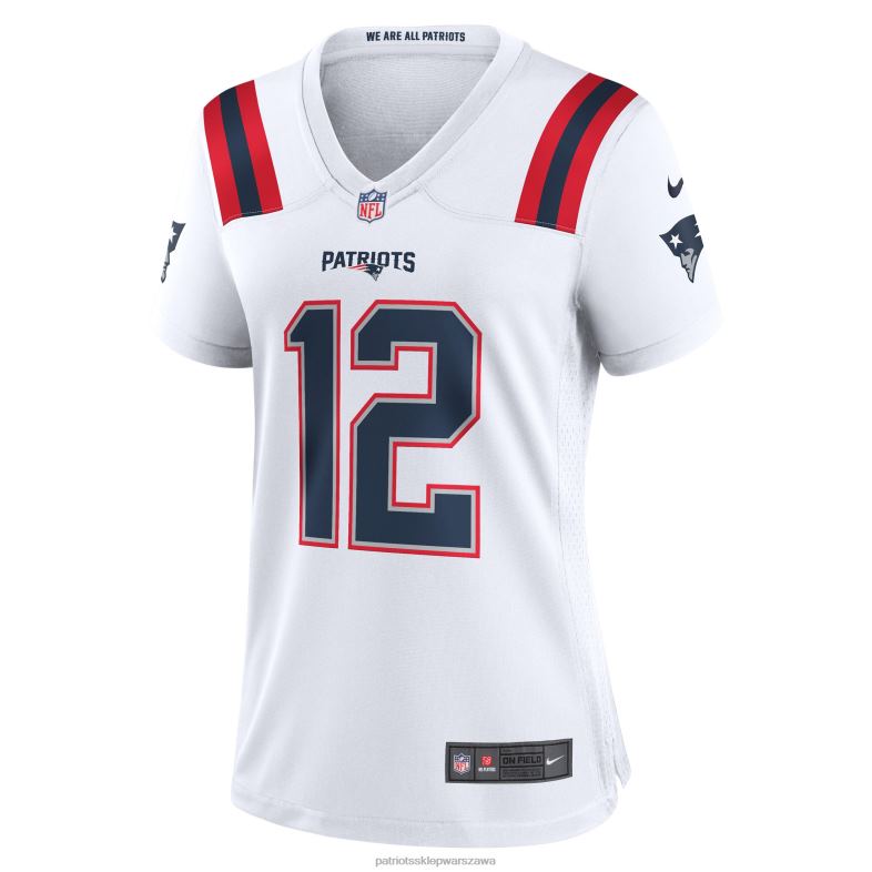 Patriots Jersey kobiety Biała emerytowana koszulka meczowa nike tom brady odzież 6RBB1173