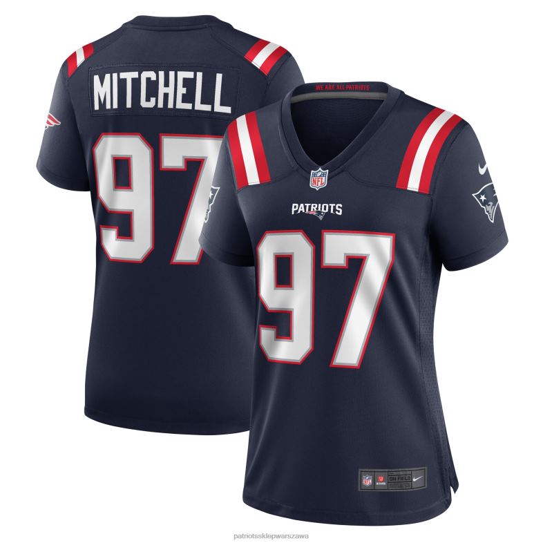 Patriots Jersey kobiety Granatowa koszulka gracza Nike Damarcus Mitchell odzież 6RBB1240