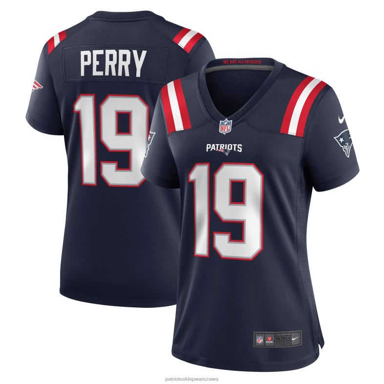 Patriots Jersey kobiety Granatowa koszulka gracza Nike Malcolm Perry odzież 6RBB1159