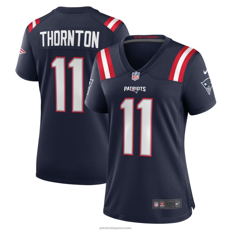 Patriots Jersey kobiety Granatowa koszulka gracza Nike Tyquan Thornton odzież 6RBB1233