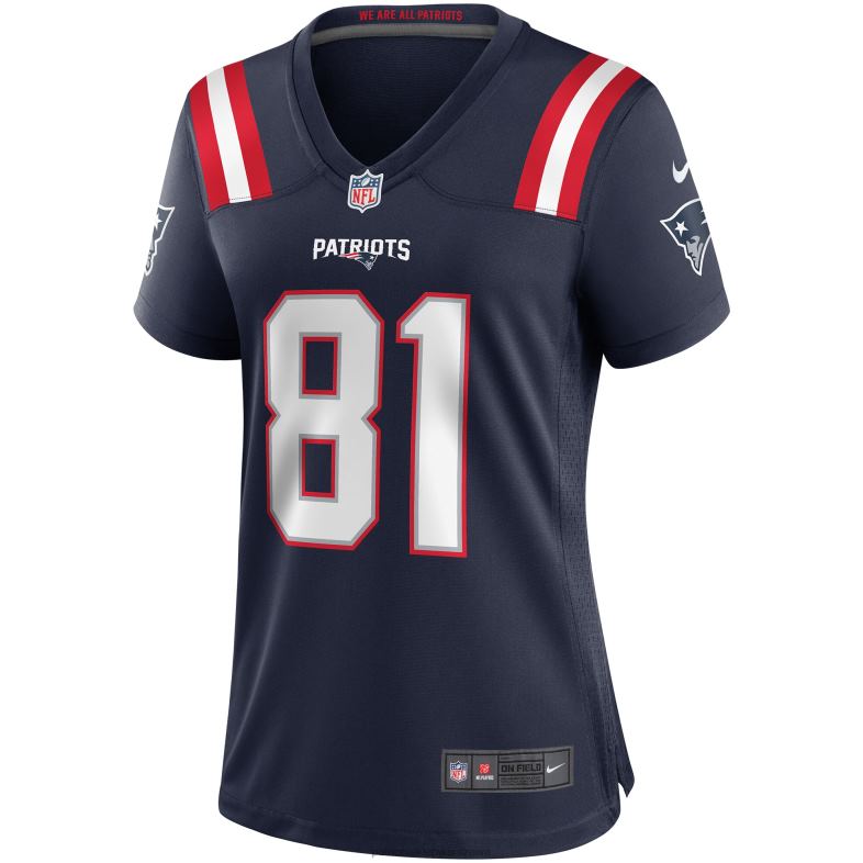 Patriots Jersey kobiety Granatowa koszulka meczowa nike randy moss dla emerytowanego gracza odzież 6RBB1135