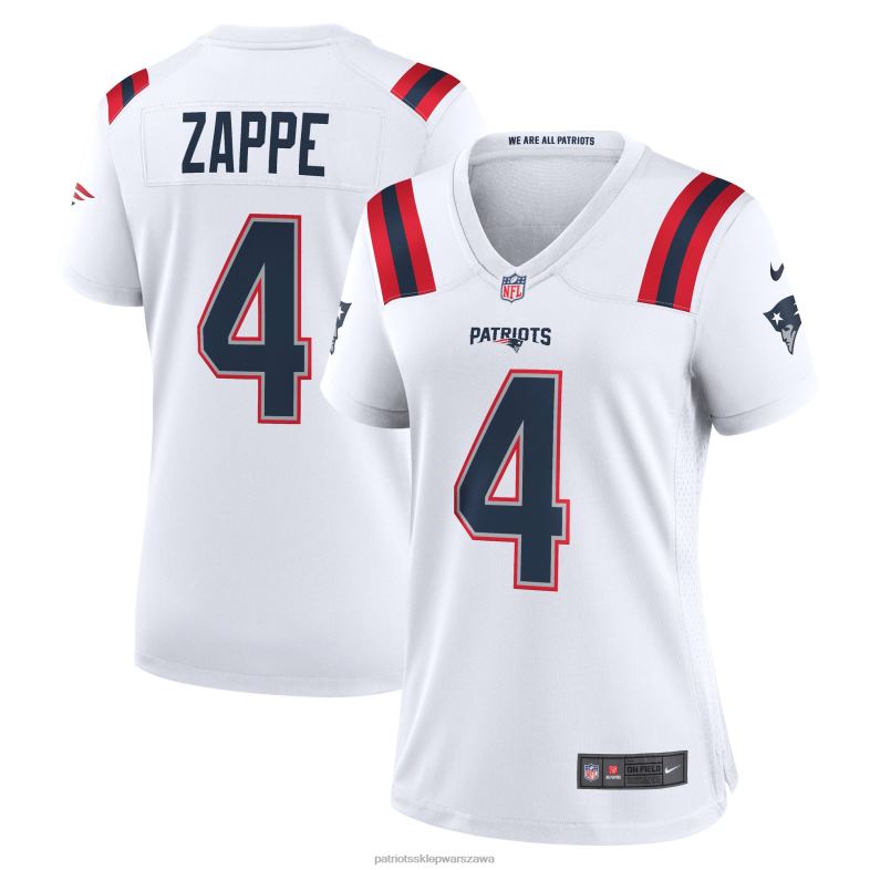 Patriots Jersey kobiety biała koszulka gracza nike bailey zappe odzież 6RBB1222