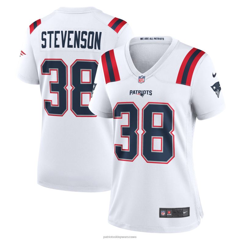Patriots Jersey kobiety biała koszulka gracza nike rhamondre stevenson odzież 6RBB1221