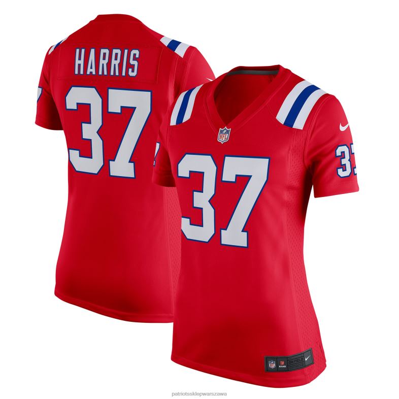 Patriots Jersey kobiety czerwona koszulka meczowa Nike Damien Harris odzież 6RBB1207