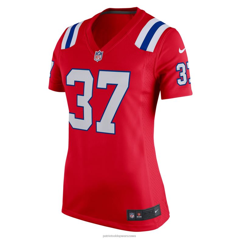 Patriots Jersey kobiety czerwona koszulka meczowa Nike Damien Harris odzież 6RBB1207