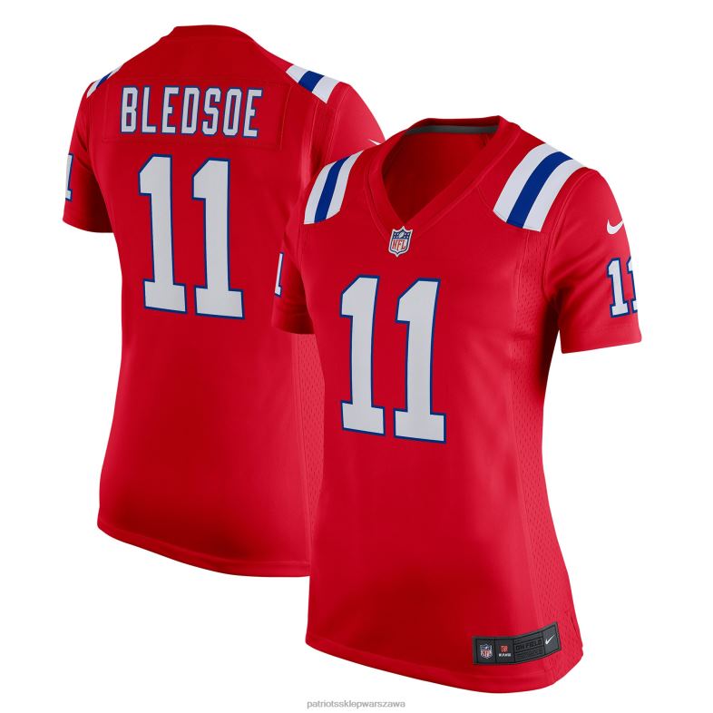Patriots Jersey kobiety czerwona koszulka meczowa Nike Draw Bledsoe odzież 6RBB1167