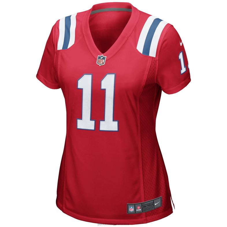Patriots Jersey kobiety czerwona koszulka meczowa nike julian edelman odzież 6RBB1185