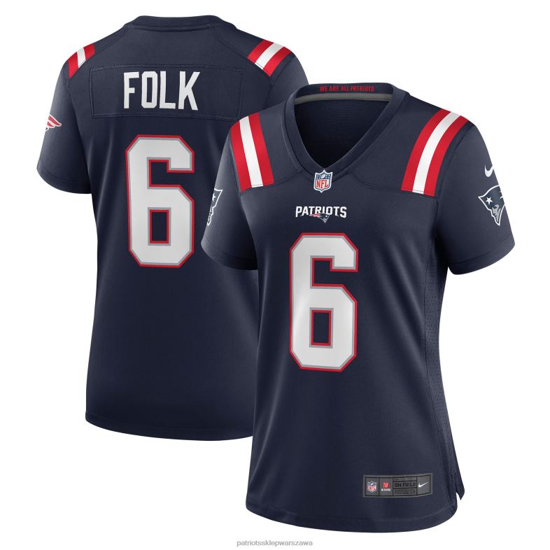 Patriots Jersey kobiety granatowa koszulka Nike Nick Folk odzież 6RBB1169