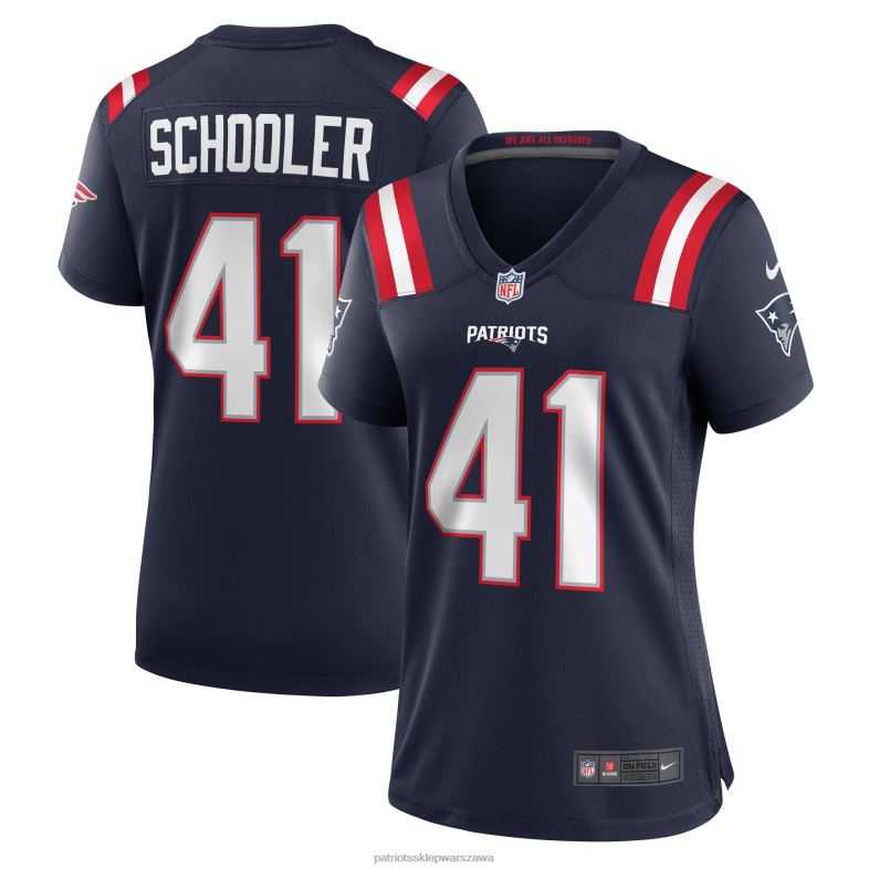 Patriots Jersey kobiety granatowa koszulka gracza Nike Brenden Schooler odzież 6RBB1116