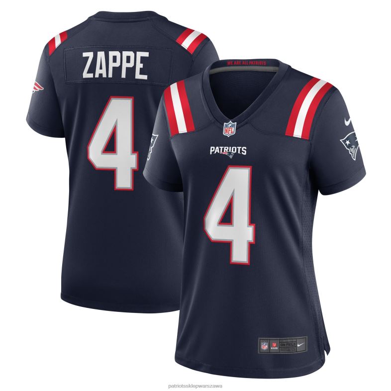 Patriots Jersey kobiety granatowa koszulka gracza nike bailey zappe odzież 6RBB1216