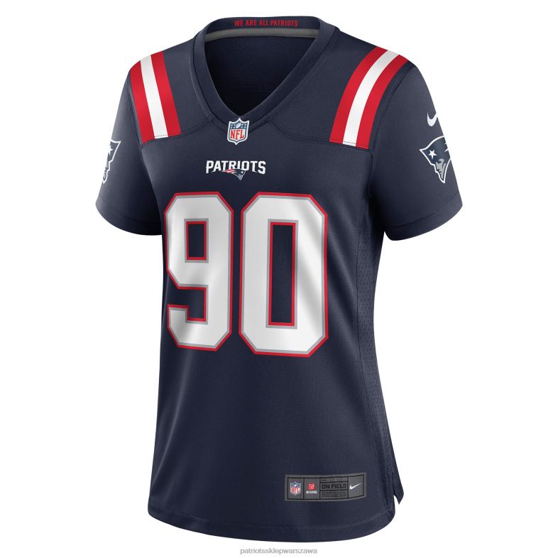 Patriots Jersey kobiety granatowa koszulka meczowa Nike Christian Barmore odzież 6RBB1160