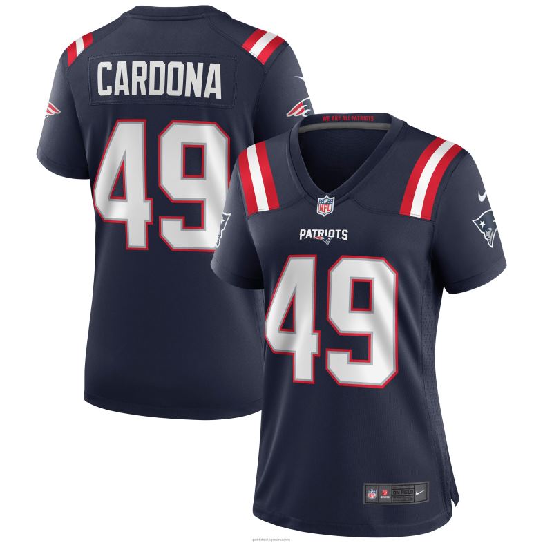 Patriots Jersey kobiety granatowa koszulka meczowa nike joe cardona odzież 6RBB1152