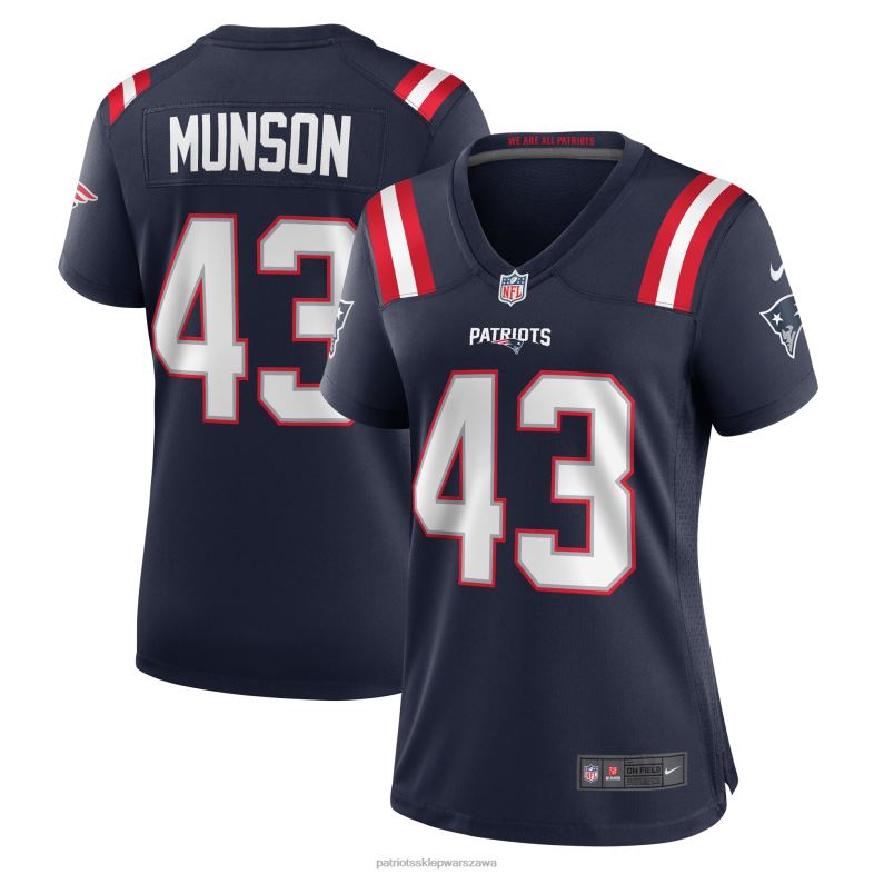 Patriots Jersey kobiety granatowa koszulka nike calvin munson do gry domowej odzież 6RBB1215