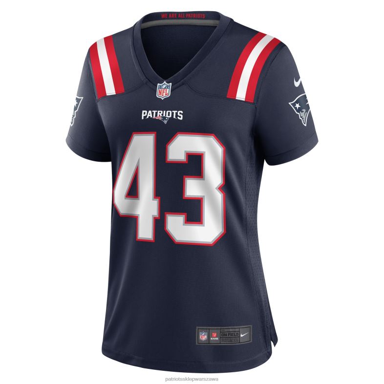 Patriots Jersey kobiety granatowa koszulka nike calvin munson do gry domowej odzież 6RBB1215
