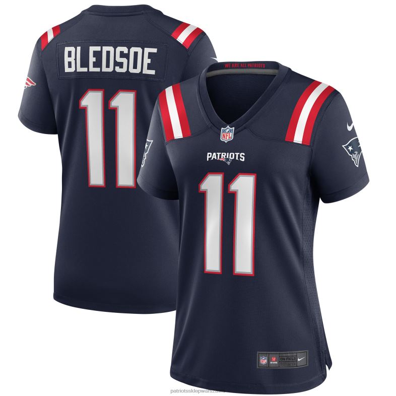 Patriots Jersey kobiety granatowa koszulka nike draw bledsoe dla emerytowanego gracza odzież 6RBB1208