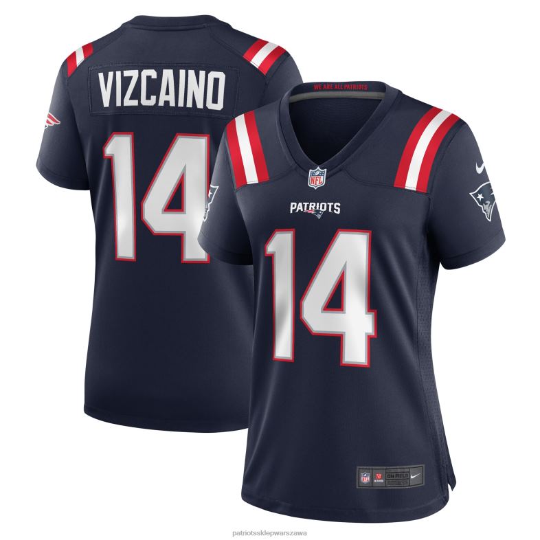 Patriots Jersey kobiety granatowa koszulka nike tristan vizcaino do gry domowej odzież 6RBB1125