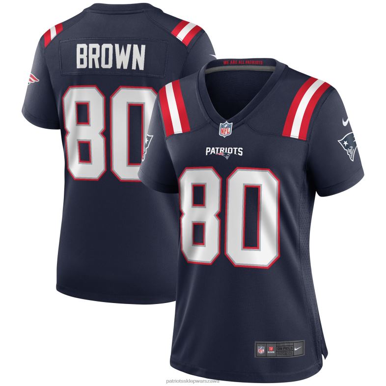 Patriots Jersey kobiety nike troy brązowa gra granatowa koszulka emerytowanego gracza odzież 6RBB1137