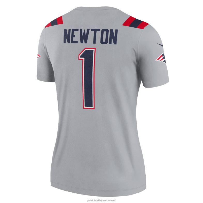 Patriots Jersey kobiety szara odwrócona koszulka legendy nike cam newton odzież 6RBB1220