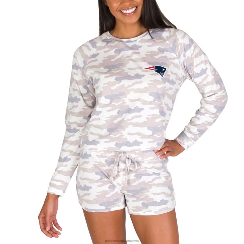 Patriots Jersey kobiety Concepts Sport Camo Meet Top z długim rękawem i zestawem z krótkimi rękawami odzież 6RBB2878