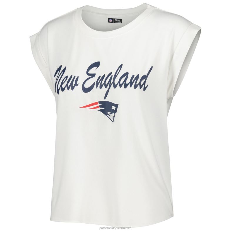 Patriots Jersey kobiety Concepts sport biały/kremowy t-shirt i szorty z dzianiny montana, zestaw do spania odzież 6RBB2859