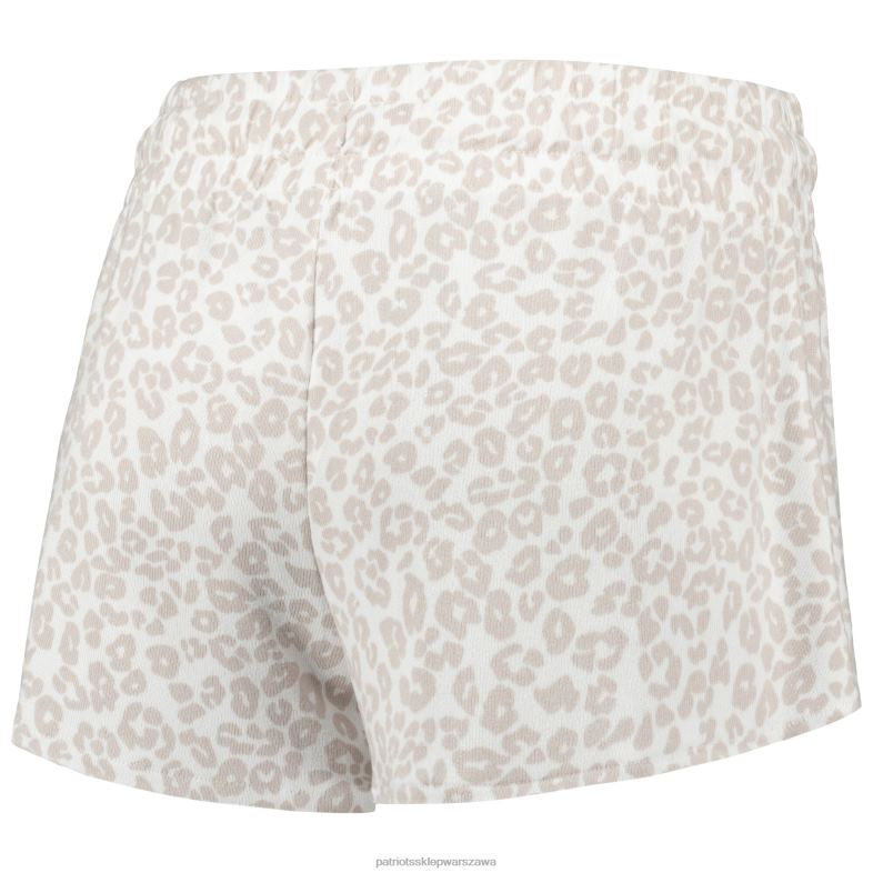 Patriots Jersey kobiety Concepts sport biały/kremowy t-shirt i szorty z dzianiny montana, zestaw do spania odzież 6RBB2859