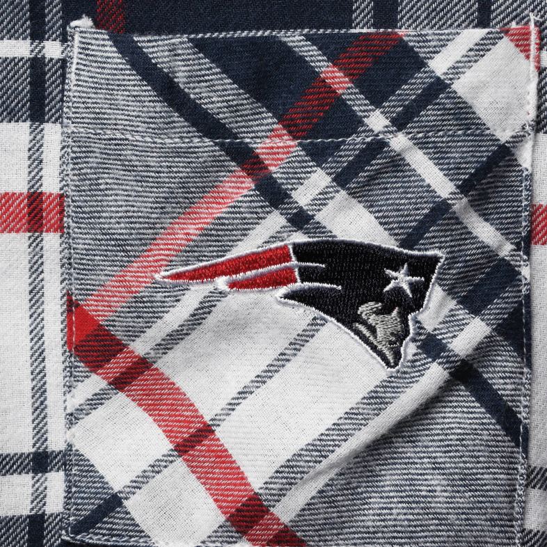 Patriots Jersey kobiety Concepts sport granatowo-czerwona flanelowa koszula nocna zapinana na guziki z długimi rękawami odzież 6RBB2877