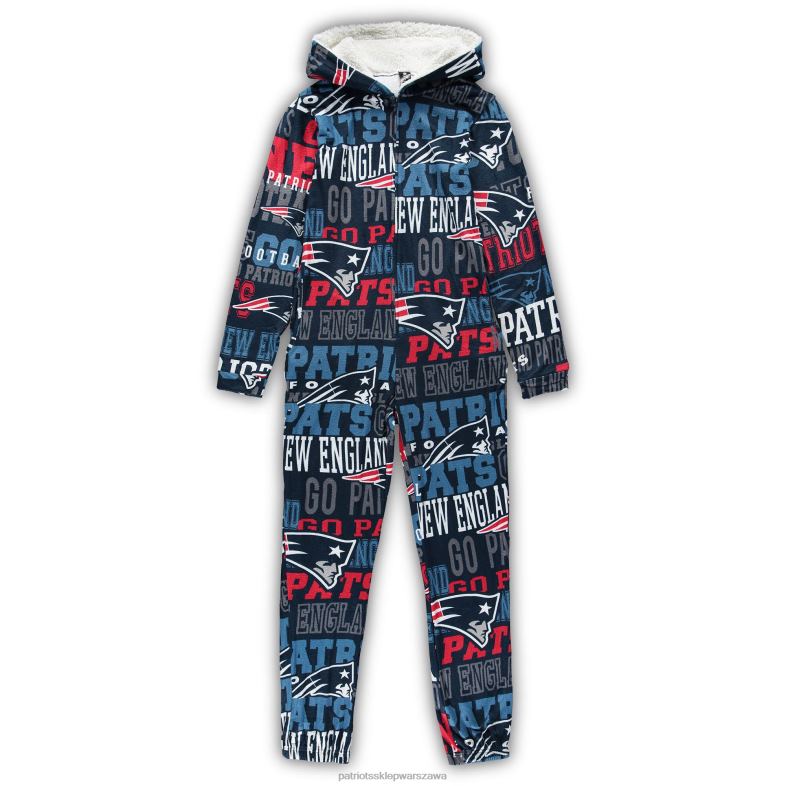 Patriots Jersey kobiety Concepts sport granatowy komplet z mikropolaru Union z suwakiem na całej długości odzież 6RBB2871