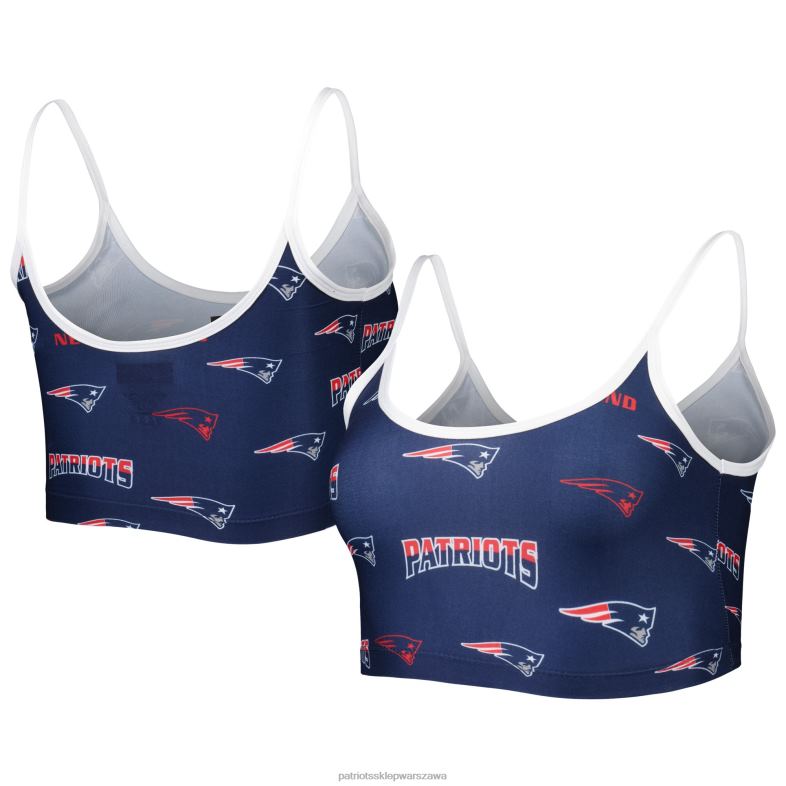 Patriots Jersey kobiety Concepts sport granatowy przełomowy bralet z dzianiny typu lounge odzież 6RBB2883