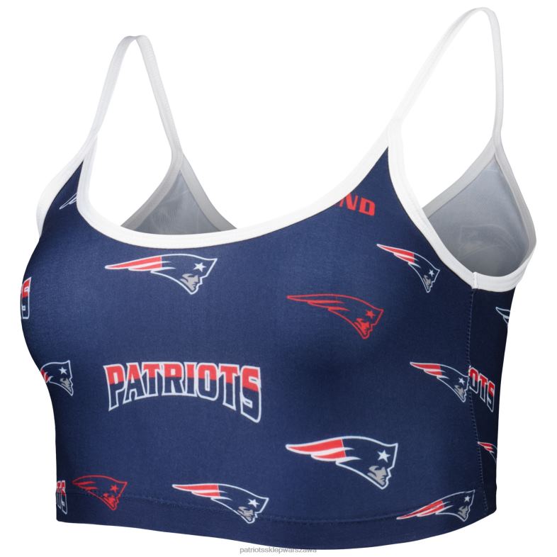 Patriots Jersey kobiety Concepts sport granatowy przełomowy bralet z dzianiny typu lounge odzież 6RBB2883