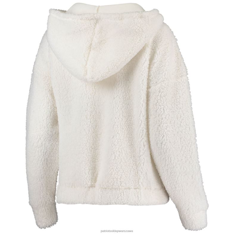 Patriots Jersey kobiety Concepts sport kremowa puszysta bluza z kapturem i szorty odzież 6RBB2851