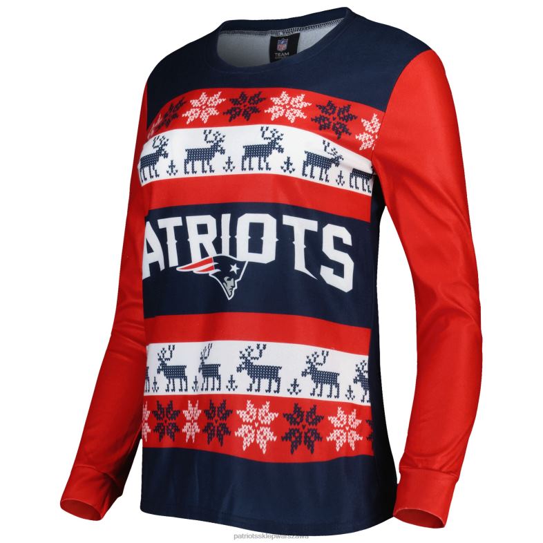 Patriots Jersey kobiety komplet piżamy Foco Navy Holiday brzydki odzież 6RBB2873