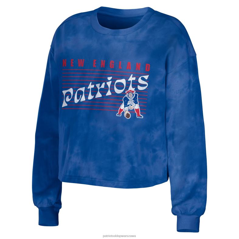 Patriots Jersey kobiety wear by erin andrews bluza i szorty o skróconym kroju w stylu tie-dye w stylu royal odzież 6RBB2852