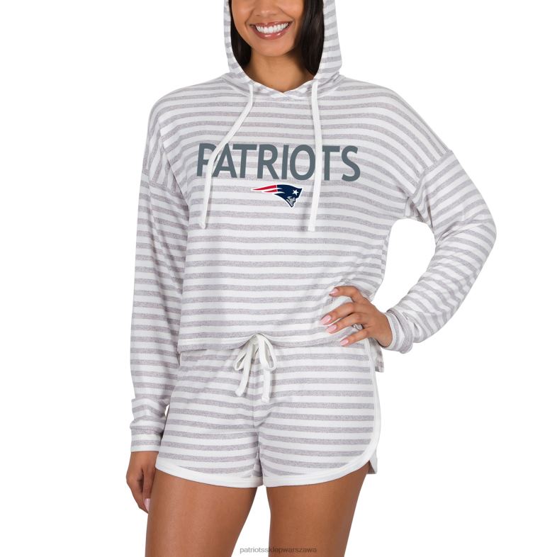 Patriots Jersey kobiety Concepts sport kremowa bluza z kapturem z długim rękawem i szortami odzież 6RBB2679