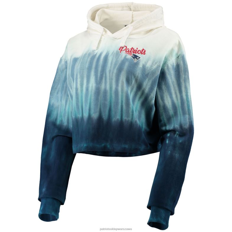 Patriots Jersey kobiety foco granatowo-biała bluza z kapturem i krótkie spodenki w kolorze dip-dye odzież 6RBB2358